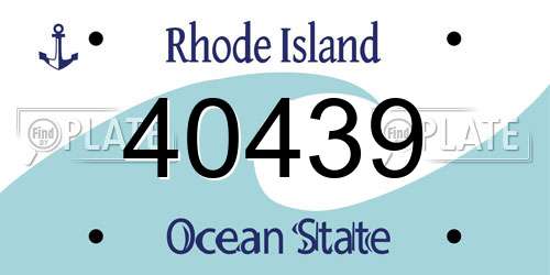 40439 Rhode Island License Plate