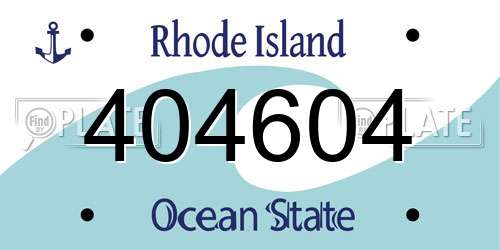 404604 Rhode Island License Plate
