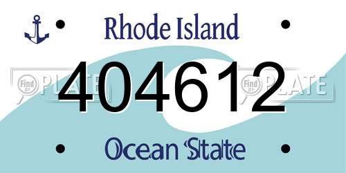 404612 Rhode Island License Plate
