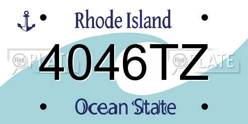 4046TZ Rhode Island License Plate