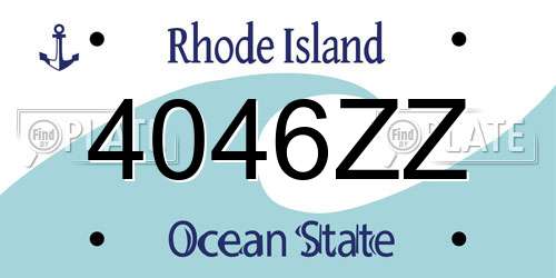 4046ZZ Rhode Island License Plate