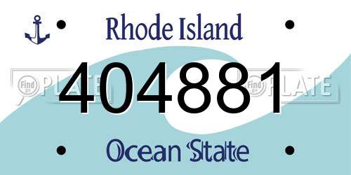404881 Rhode Island License Plate