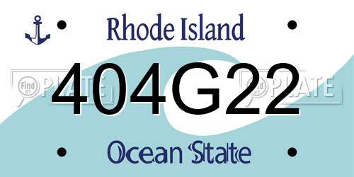 404G22 Rhode Island License Plate