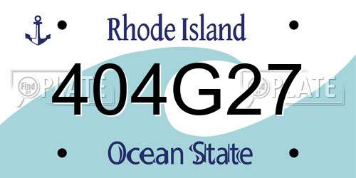 404G27 Rhode Island License Plate