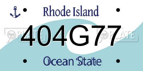 404G77 Rhode Island License Plate