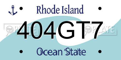 404GT7 Rhode Island License Plate