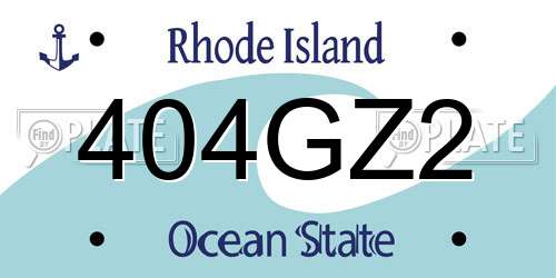 404GZ2 Rhode Island License Plate