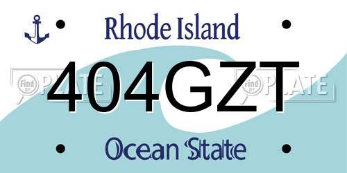 404GZT Rhode Island License Plate