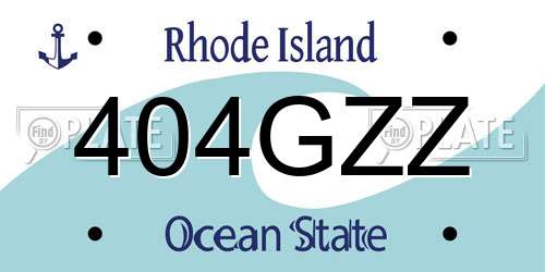 404GZZ Rhode Island License Plate