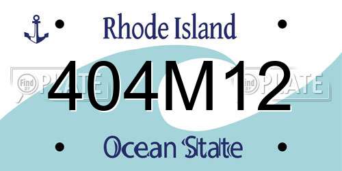 404M12 Rhode Island License Plate