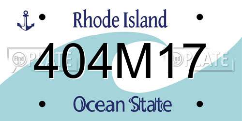 404M17 Rhode Island License Plate