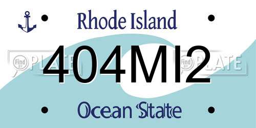 404MI2 Rhode Island License Plate