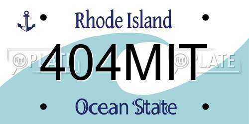 404MIT Rhode Island License Plate