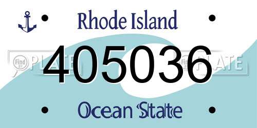 405036 Rhode Island License Plate