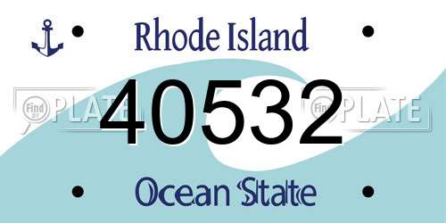 40532 Rhode Island License Plate