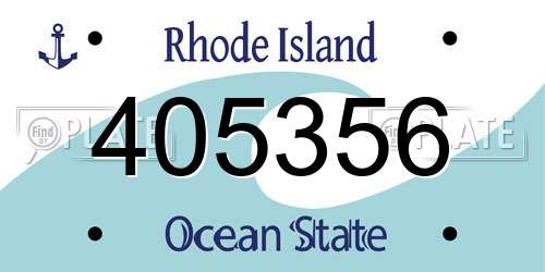 405356 Rhode Island License Plate