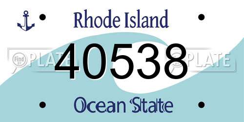 40538 Rhode Island License Plate