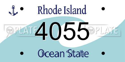 4055 Rhode Island License Plate