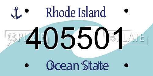 405501 Rhode Island License Plate
