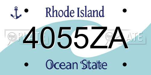 4055ZA Rhode Island License Plate