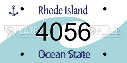 4056 Rhode Island License Plate