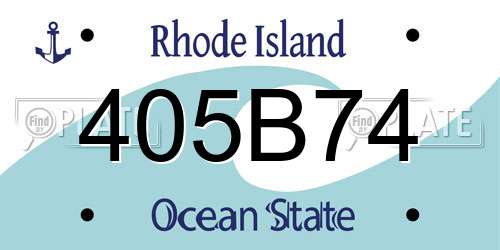 405B74 Rhode Island License Plate