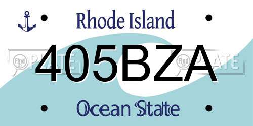 405BZA Rhode Island License Plate