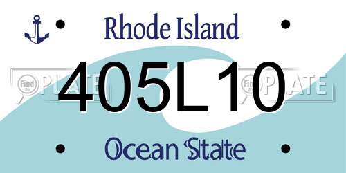 405L10 Rhode Island License Plate