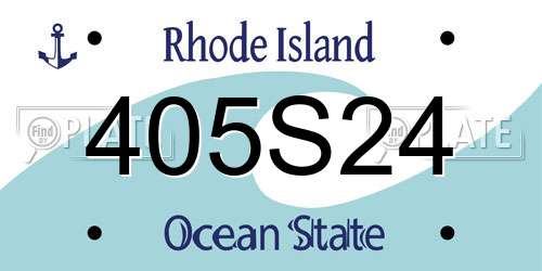 405S24 Rhode Island License Plate