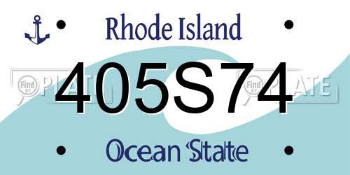 405S74 Rhode Island License Plate