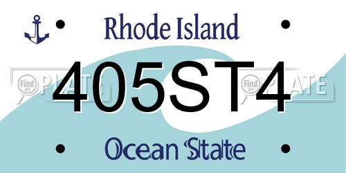 405ST4 Rhode Island License Plate