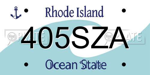 405SZA Rhode Island License Plate