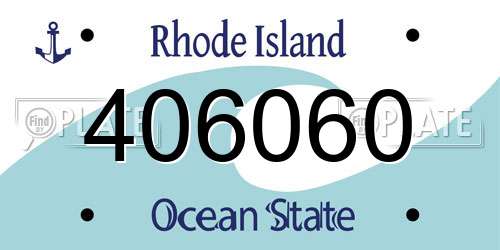 406060 Rhode Island License Plate
