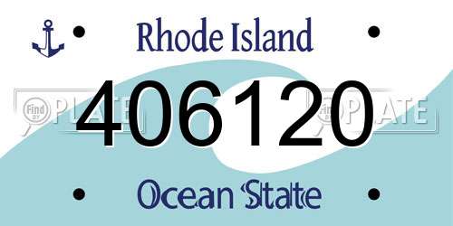 406120 Rhode Island License Plate