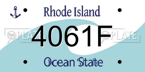 4061F Rhode Island License Plate
