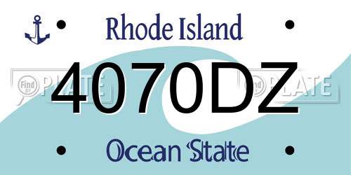 4070DZ Rhode Island License Plate