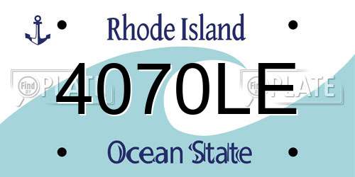 4070LE Rhode Island License Plate