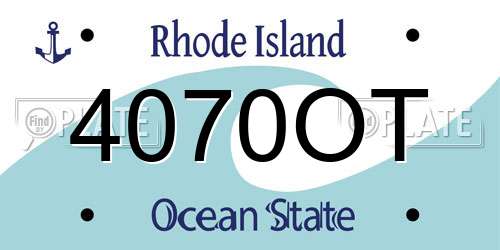 4070OT Rhode Island License Plate