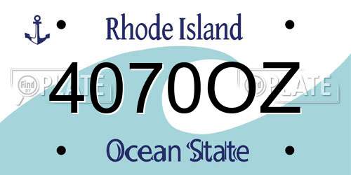 4070OZ Rhode Island License Plate