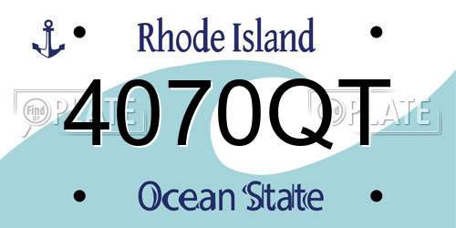 4070QT Rhode Island License Plate