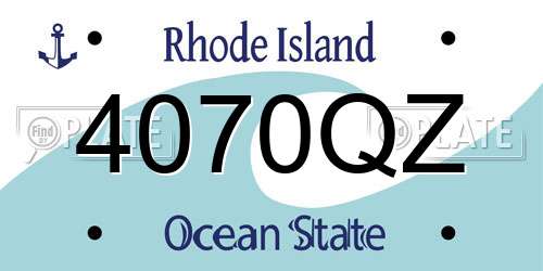 4070QZ Rhode Island License Plate