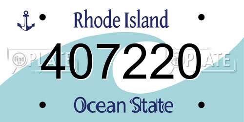 407220 Rhode Island License Plate