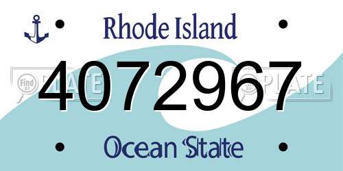 4072967 Rhode Island License Plate