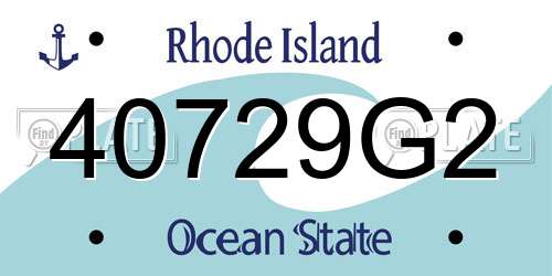 40729G2 Rhode Island License Plate