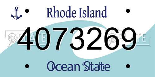 4073269 Rhode Island License Plate