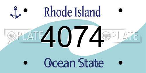 4074 Rhode Island License Plate