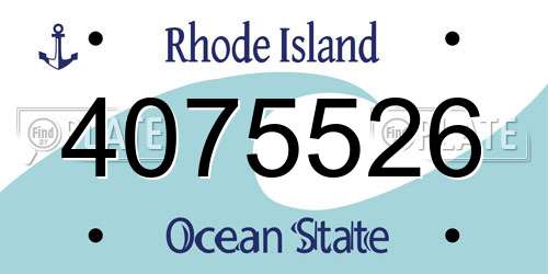 4075526 Rhode Island License Plate