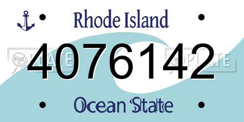 4076142 Rhode Island License Plate