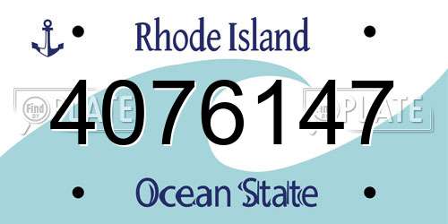 4076147 Rhode Island License Plate