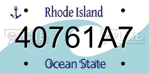 40761A7 Rhode Island License Plate